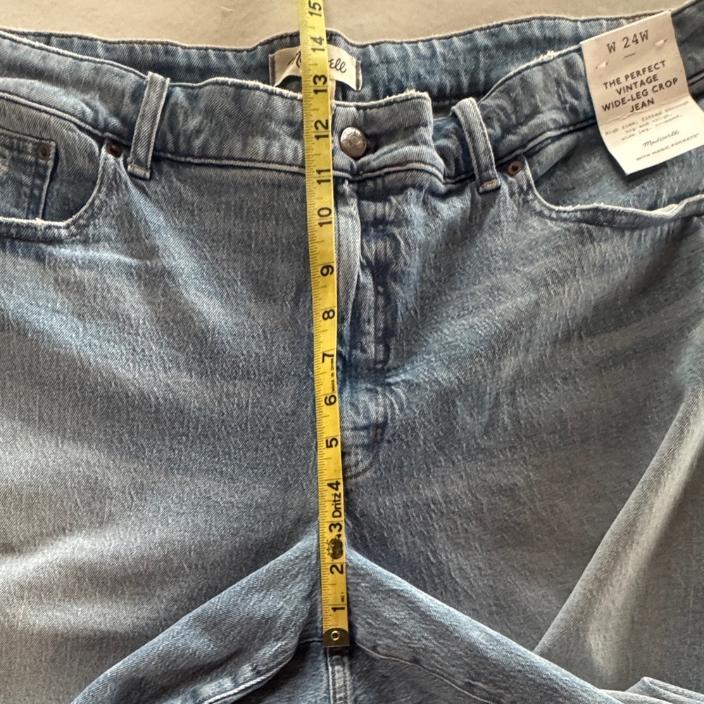 Madewell NT157 The Perfect Vintage Wide-Leg Crop Jeans Hallstead Wash (24W) - Picture 8 of 17
